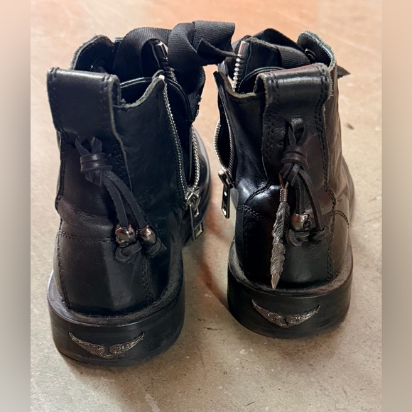 Zadig & Voltaire Black Leather Ankle Boots - Picture 2 of 5